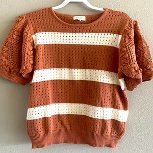 Bohme Rust and White Striped Sweater